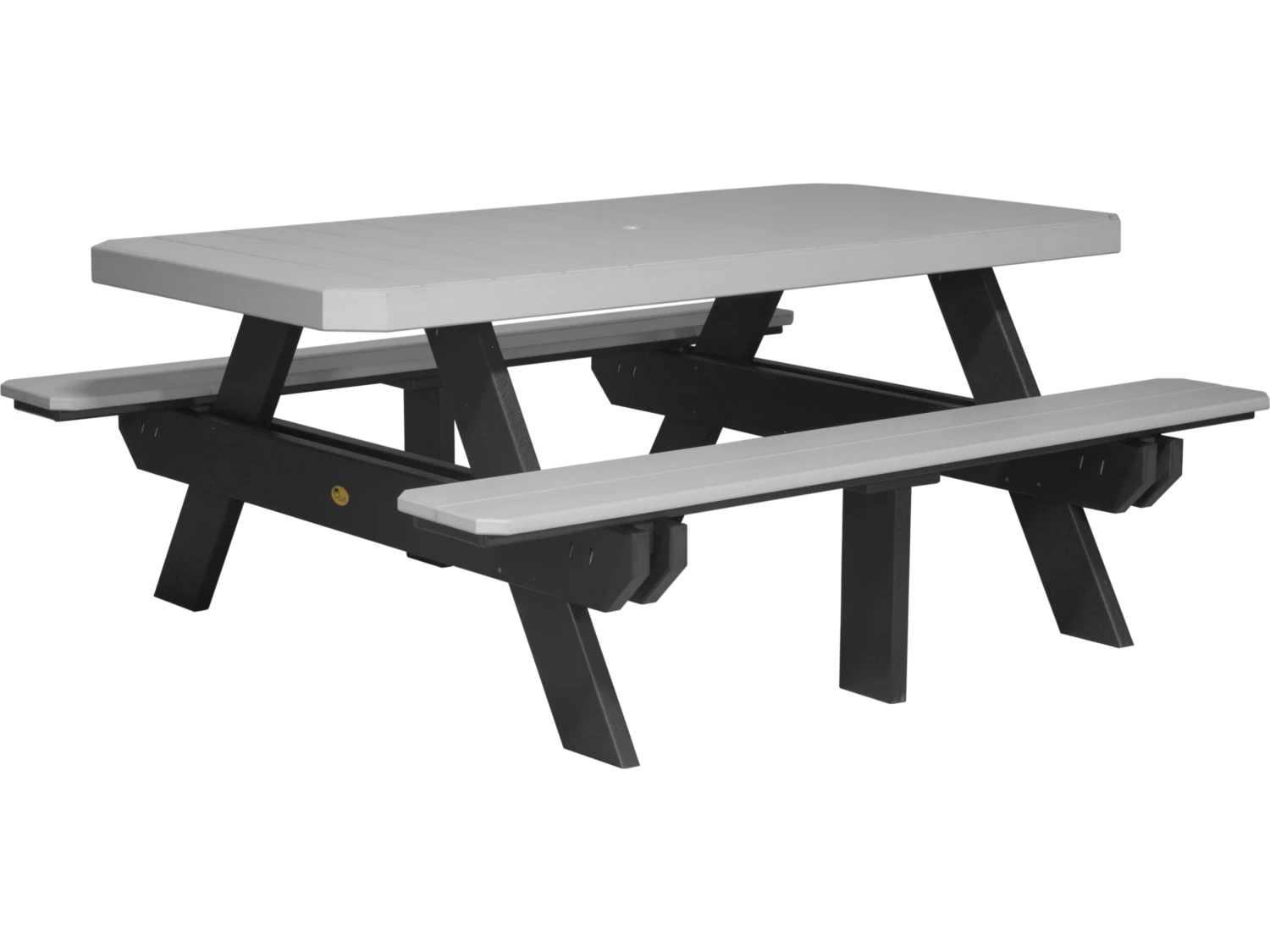 LuxCraft Recycled Plastic 73.5 X 64 Rectangular Picnic Table With Umbrella Hole 11 LuxCraft Recycled Plastic 73.5 X 64 Rectangular Picnic Table With Umbrella Hole - Image 11