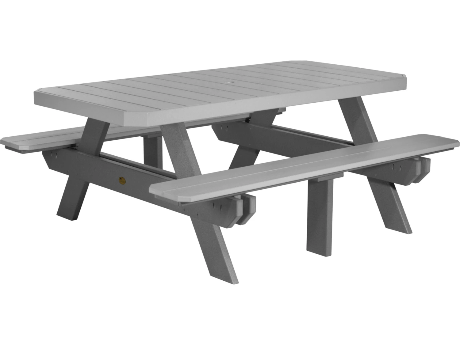 LuxCraft Recycled Plastic 73.5 X 64 Rectangular Picnic Table With Umbrella Hole 12 LuxCraft Recycled Plastic 73.5 X 64 Rectangular Picnic Table With Umbrella Hole - Image 12