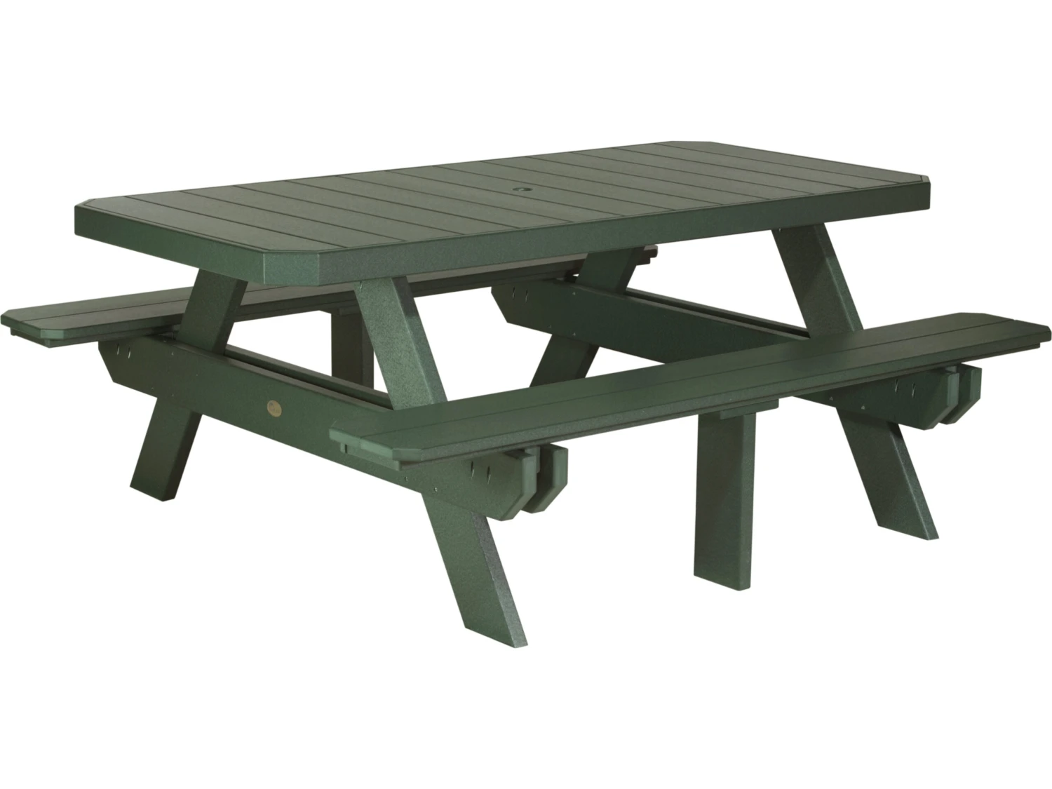 LuxCraft Recycled Plastic 73.5 X 64 Rectangular Picnic Table With Umbrella Hole 13 LuxCraft Recycled Plastic 73.5 X 64 Rectangular Picnic Table With Umbrella Hole - Image 13