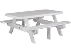 LuxCraft Recycled Plastic 73.5 X 64 Rectangular Picnic Table With Umbrella Hole 27 LuxCraft Recycled Plastic 73.5 X 64 Rectangular Picnic Table With Umbrella Hole -Patio Vibe Store LUXP6RPTDINING14 zm