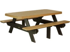 LuxCraft Recycled Plastic 73.5 X 64 Rectangular Picnic Table With Umbrella Hole 19 LuxCraft Recycled Plastic 73.5 X 64 Rectangular Picnic Table With Umbrella Hole -Patio Vibe Store LUXP6RPTDINING6 zm