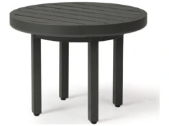Mallin Trinidad 3000 Series Aluminum 24'' Round Slatted Top End Table -Patio Vibe Store MAL3C0241 zm
