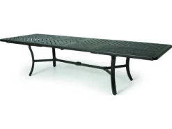 Mallin Fulton 4000 Series Aluminum 86-128'' W X 44'' D Rectangular Extension Dining Table With Umbrella Table -Patio Vibe Store MALF820U2 zm