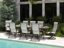 Mallin Fulton 4000 Series Aluminum 86-128'' W X 44'' D Rectangular Extension Dining Table With Umbrella Table