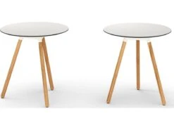 MamaGreen Daisy Aluminum Teak 28'' Round HPL Top Counter Table