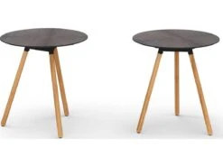 MamaGreen Daisy Aluminum Teak 28'' Round HPL Top Counter Table -Patio Vibe Store MMGDAI506 zm