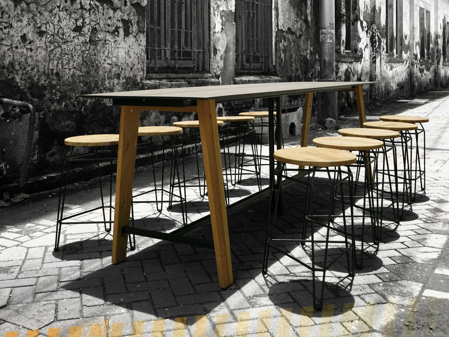 MamaGreen Sato Teak 120''W X 29''D Rectangular Counter Table 1 MamaGreen Sato Teak 120''W X 29''D Rectangular Counter Table