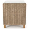 Forever Patio Carlisle Wicker Alabaster 22'' Square Glass Top End Table