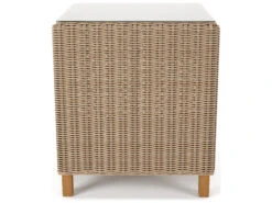 Forever Patio Carlisle Wicker Alabaster 22'' Square Glass Top End Table
