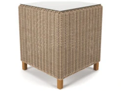 Forever Patio Carlisle Wicker Alabaster 22'' Square Glass Top End Table -Patio Vibe Store NCFPCARETAL3 zm