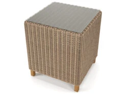 Forever Patio Carlisle Wicker Alabaster 22'' Square Glass Top End Table -Patio Vibe Store NCFPCARETAL5 zm
