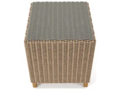 Forever Patio Carlisle Wicker Alabaster 22'' Square Glass Top End Table -Patio Vibe Store NCFPCARETAL6 zm