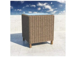 Forever Patio Carlisle Wicker Alabaster 22'' Square Glass Top End Table -Patio Vibe Store NCFPCARETAL7 zm
