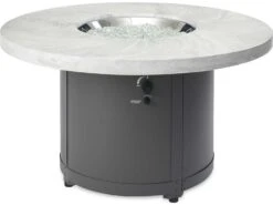 Outdoor Greatroom Beacon Aluminum Graphite Grey 48'' Round Chat Height Fire Pit Table -Patio Vibe Store OGBC20WO3 zm