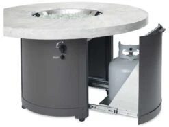 Outdoor Greatroom Beacon Aluminum Graphite Grey 48'' Round Chat Height Fire Pit Table -Patio Vibe Store OGBC20WO4 zm