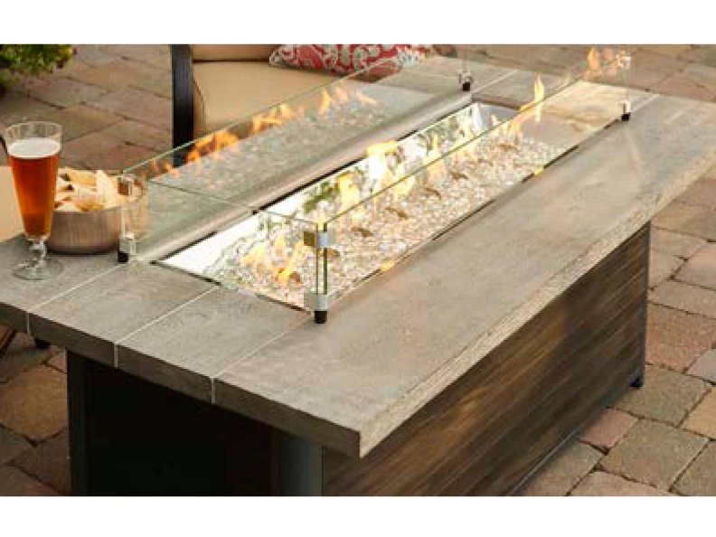Outdoor Greatroom Cedar Ridge Steel 61''W X 32''D Rectangular Linear Gas Fire Pit Table 2 Outdoor Greatroom Cedar Ridge Steel 61''W X 32''D Rectangular Linear Gas Fire Pit Table - Image 2