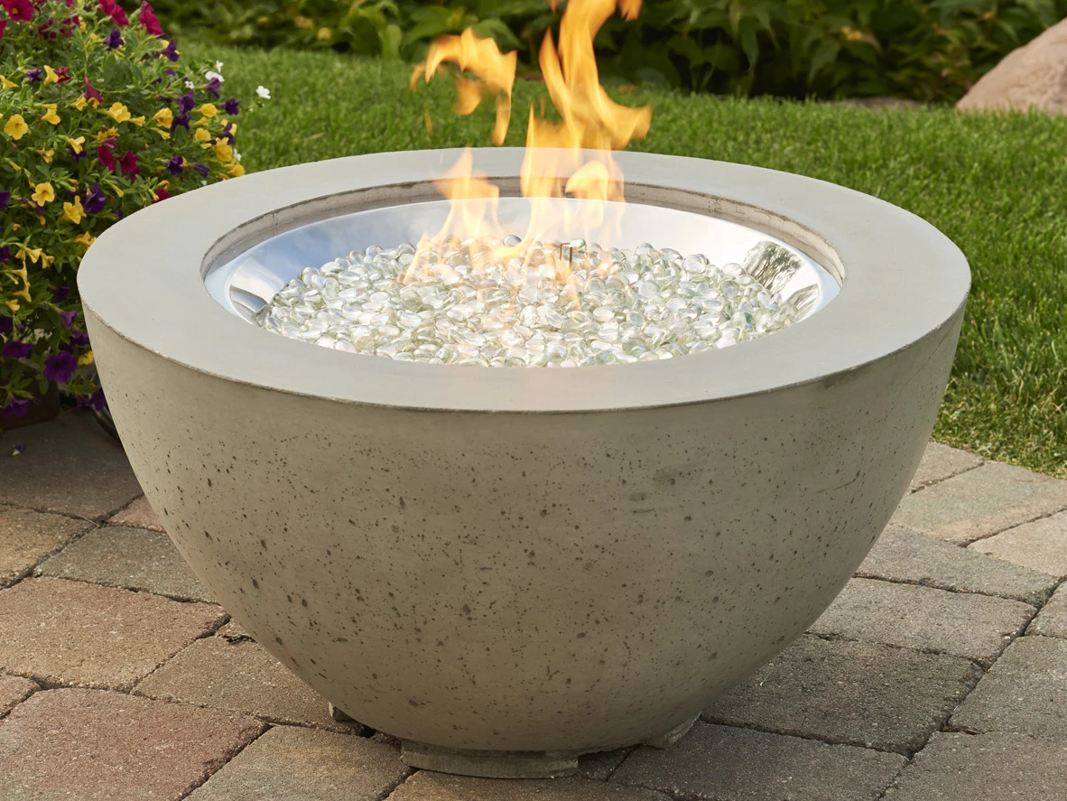 Outdoor Greatroom Cove Natural Grey Super Cast Concrete 29'' Round Gas Fire Pit Bowl 1 Outdoor Greatroom Cove Natural Grey Super Cast Concrete 29'' Round Gas Fire Pit Bowl
