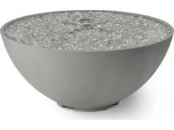 Outdoor Greatroom Cove Edge Concrete Natural Grey 42'' Round Gas Fire Pit Bowl