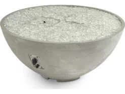 Outdoor Greatroom Cove Edge Concrete Natural Grey 42'' Round Gas Fire Pit Bowl -Patio Vibe Store OGCV30E5 zm