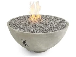 Outdoor Greatroom Cove Edge Concrete Natural Grey 42'' Round Gas Fire Pit Bowl -Patio Vibe Store OGCV30E6 zm