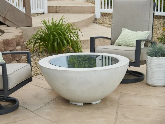 Outdoor Greatroom Cove Concrete White 42'' Round Gas Fire Pit Bowl 3 Outdoor Greatroom Cove Concrete White 42'' Round Gas Fire Pit Bowl - Image 3