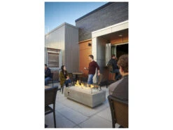 Outdoor Greatroom Cove Concrete Natural Grey 54''W X 24''D Rectangular Linear Gas Fire Table -Patio Vibe Store OGCV5411 zm