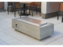 Outdoor Greatroom Cove Concrete Natural Grey 54''W X 24''D Rectangular Linear Gas Fire Table -Patio Vibe Store OGCV5413 zm