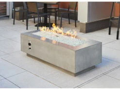 Outdoor Greatroom Cove Concrete Natural Grey 54''W X 24''D Rectangular Linear Gas Fire Table -Patio Vibe Store OGCV5415 zm