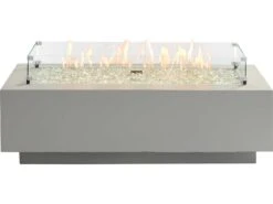 Outdoor Greatroom Cove Concrete Natural Grey 54''W X 24''D Rectangular Linear Gas Fire Table -Patio Vibe Store OGCV545 zm