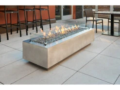 Outdoor Greatroom Cove Concrete Natural Grey 72''W X 24''D Rectangular Linear Gas Fire Table -Patio Vibe Store OGCV7212 zm