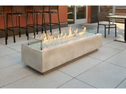 Outdoor Greatroom Cove Concrete Natural Grey 72''W X 24''D Rectangular Linear Gas Fire Table -Patio Vibe Store OGCV723 zm