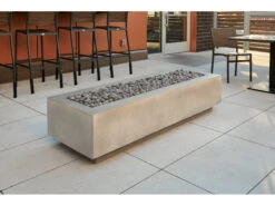Outdoor Greatroom Cove Concrete Natural Grey 72''W X 24''D Rectangular Linear Gas Fire Table -Patio Vibe Store OGCV724 zm