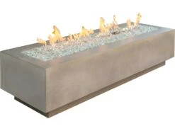 Outdoor Greatroom Cove Concrete Natural Grey 72''W X 24''D Rectangular Linear Gas Fire Table -Patio Vibe Store OGCV725 zm