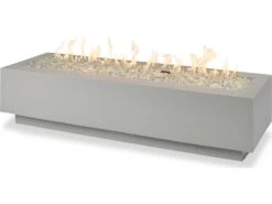 Outdoor Greatroom Cove Concrete Natural Grey 72''W X 24''D Rectangular Linear Gas Fire Table -Patio Vibe Store OGCV729 zm