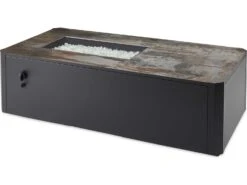 Outdoor Greatroom Kinney Steel Black 55''W X 27''D Rectangular Fire Pit Table -Patio Vibe Store OGKN12243 zm