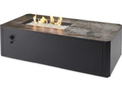 Outdoor Greatroom Kinney Steel Black 55''W X 27''D Rectangular Fire Pit Table -Patio Vibe Store OGKN12244 zm