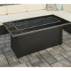 Outdoor Greatroom Monte Carlo Steel Black 59''W X 30''D Rectangular Fire Table With Black Glass Top