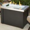 Outdoor Greatroom Providence Steel Black 32''W X 20''D Rectangular Crystal Fire Pit Table