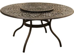 Oakland Living Mesh Modern Aluminum Bronze 59'' Round Dining Table With Lazy Susan