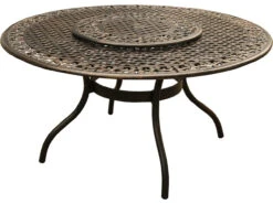Oakland Living Mesh Ornate Bronze Cast Aluminum 59'' Round Dining Table With Lazy Susan