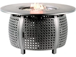 Oakland Living Round 44 In. X 44 In. Aluminum Propane Fire Pit Table With Glass Beads