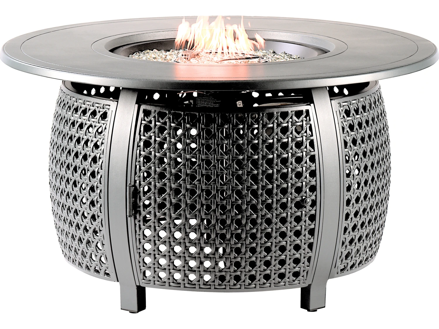 Oakland Living Round 44 In. X 44 In. Aluminum Propane Fire Pit Table With Glass Beads 1 Oakland Living Round 44 In. X 44 In. Aluminum Propane Fire Pit Table With Glass Beads