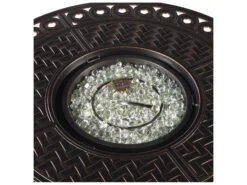 Oakland Living Aluminum 34 In. Round Propane Fire Table With Fire Beads -Patio Vibe Store OLROMEROFPTAC4 zm