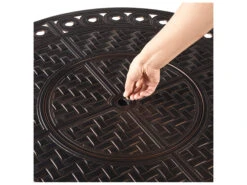 Oakland Living Aluminum 34 In. Round Propane Fire Table With Fire Beads -Patio Vibe Store OLROMEROFPTAC5 zm