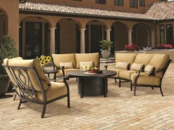 Castelle Classical Cast Aluminum 49 Round Coffee Table With Firepit And Lid