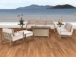 Castelle Altra Aluminum 20W - 22W Square Side Table -Patio Vibe Store PFPRKPDSLNGSET31 zm 1