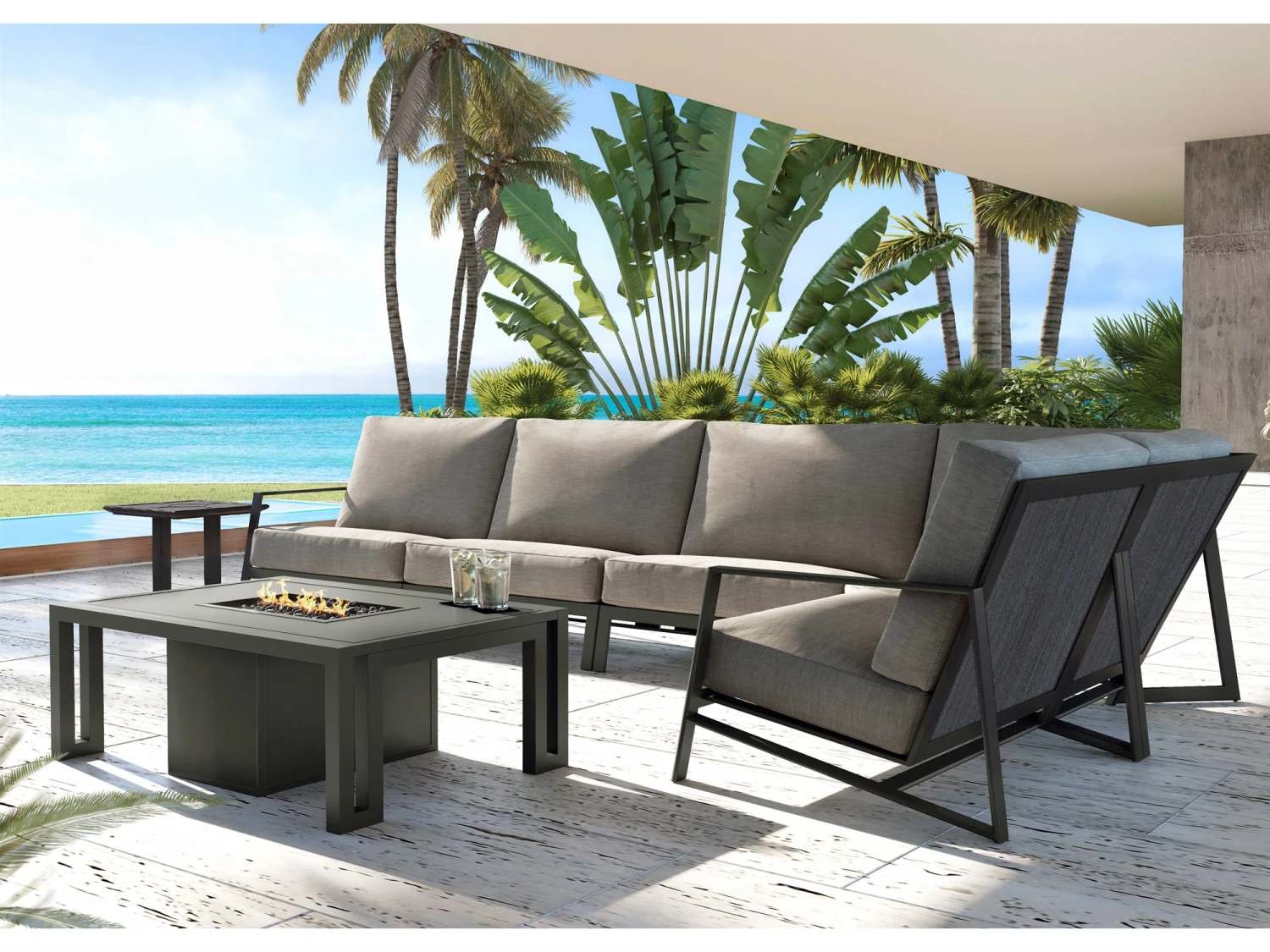 Castelle Icon Cast Aluminum 50 X 32 Rectangular Firepit Coffee Table And Lid 1 Castelle Icon Cast Aluminum 50 X 32 Rectangular Firepit Coffee Table And Lid