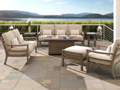 Castelle Biltmore Antler Hill Aluminum 52''W X 36''D Rectangular Coffee Fire Pit Table