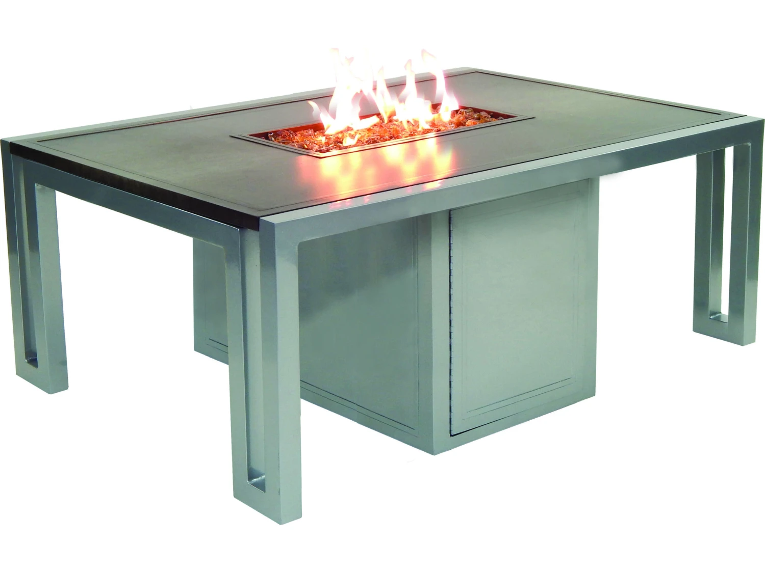 Castelle Icon Cast Aluminum 50 X 32 Rectangular Firepit Coffee Table And Lid 2 Castelle Icon Cast Aluminum 50 X 32 Rectangular Firepit Coffee Table And Lid - Image 2