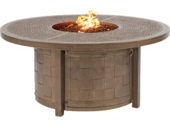 Castelle Classical Cast Aluminum 49 Round Coffee Table With Firepit And Lid -Patio Vibe Store PFVCF48WL1 zm